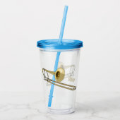 Trombone-Cartoon Acryltrinkbecher (Rückseite)