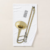 Trombone-Cartoon Badhandtuch Set (Handtuch)