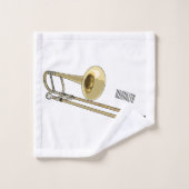 Trombone-Cartoon Badhandtuch Set (Waschlappen)