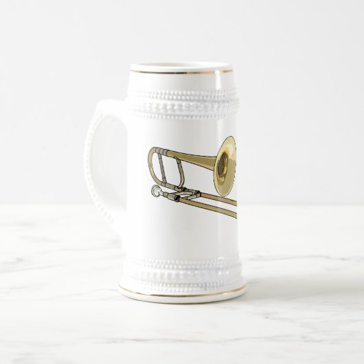 Trombone-Cartoon Bierglas (Vorderseite Links)