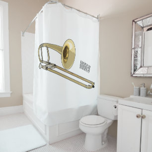 Trombone-Cartoon Duschvorhang