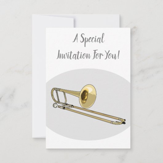 Trombone-Cartoon Einladung (Rückseite)