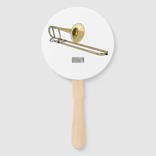 Trombone-Cartoon Fächer (Rückseite)