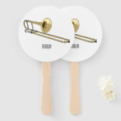 Trombone-Cartoon Fächer (Vorne und Hinten)