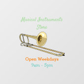 Trombone-Cartoon Fensteraufkleber (Blatt)