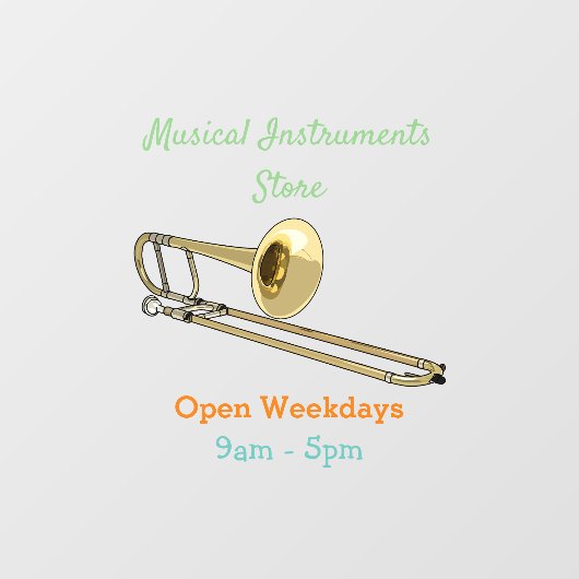 Trombone-Cartoon Fensteraufkleber (Blatt)