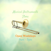 Trombone-Cartoon Fensteraufkleber (Blatt 3)