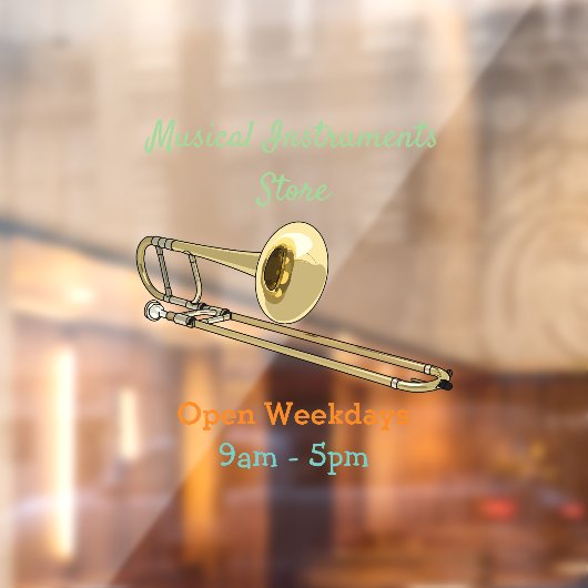 Trombone-Cartoon Fensteraufkleber (Blatt 2)