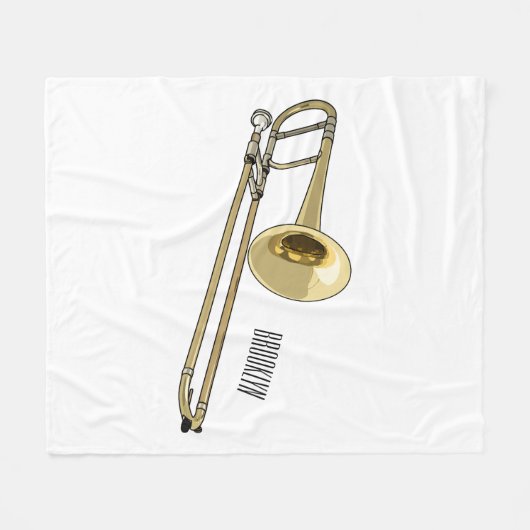 Trombone-Cartoon Fleecedecke (Vorderseite (Horizontal))