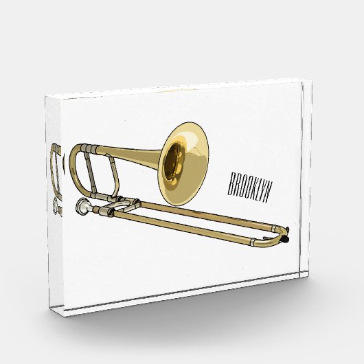 Trombone-Cartoon Fotoblock (Links)