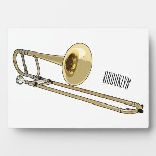 Trombone-Cartoon Fotoplatte
