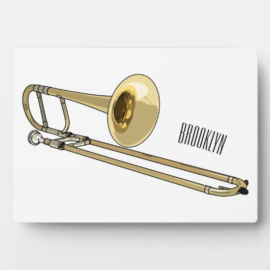 Trombone-Cartoon Fotoplatte (Vorderseite)