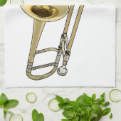 Trombone-Cartoon Geschirrtuch (Gefaltet)