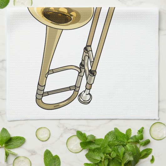 Trombone-Cartoon Geschirrtuch (Gefaltet)