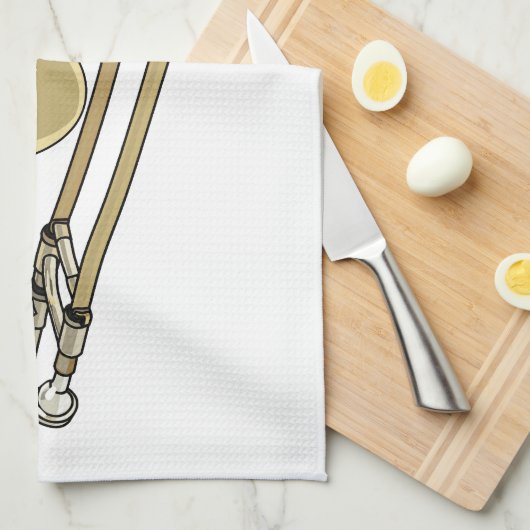 Trombone-Cartoon Geschirrtuch (Viertel Falte)