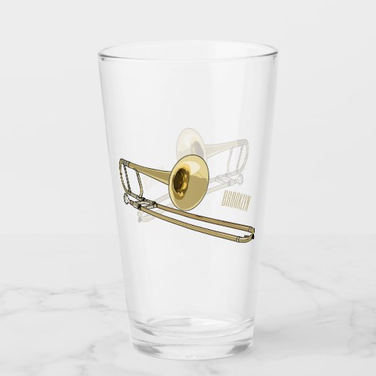 Trombone-Cartoon Glas (Vorderseite)