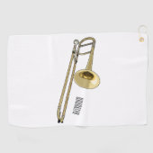 Trombone-Cartoon Golfhandtuch (Horizontal)