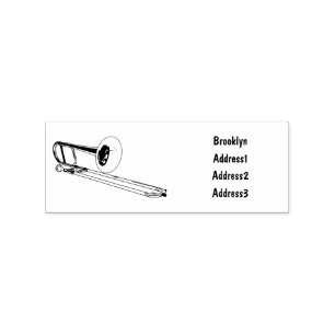 Trombone-Cartoon Gummistempel