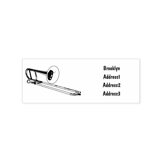 Trombone-Cartoon Gummistempel (Prägung)