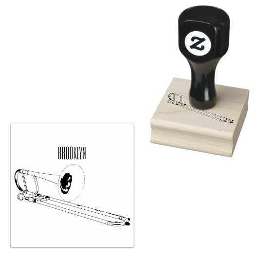 Trombone-Cartoon Gummistempel (Stempel)