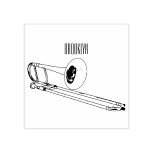 Trombone-Cartoon Gummistempel