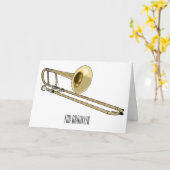 Trombone-Cartoon Karte (Gelbe Blume)
