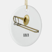 Trombone-Cartoon Keramik Ornament (Rechts)