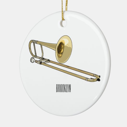 Trombone-Cartoon Keramik Ornament (Links)