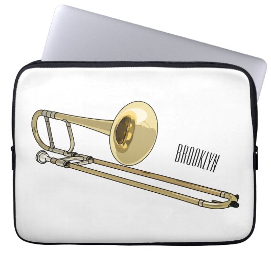 Trombone-Cartoon Laptopschutzhülle (Vorderseite)
