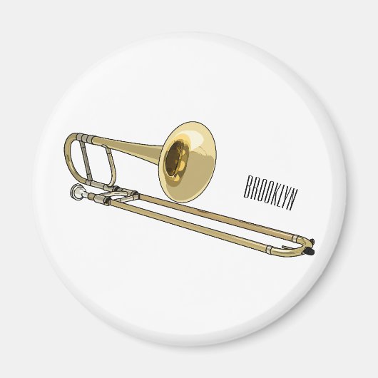 Trombone-Cartoon Magnet (Vorne)