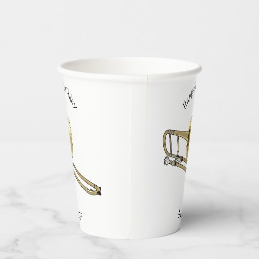 Trombone-Cartoon Pappbecher (Rechts)