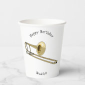 Trombone-Cartoon Pappbecher (Vorderseite)