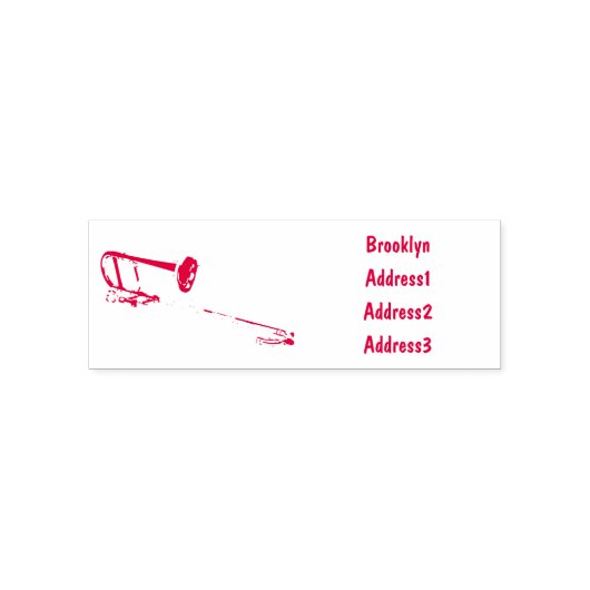 Trombone-Cartoon Permastempel (Design)