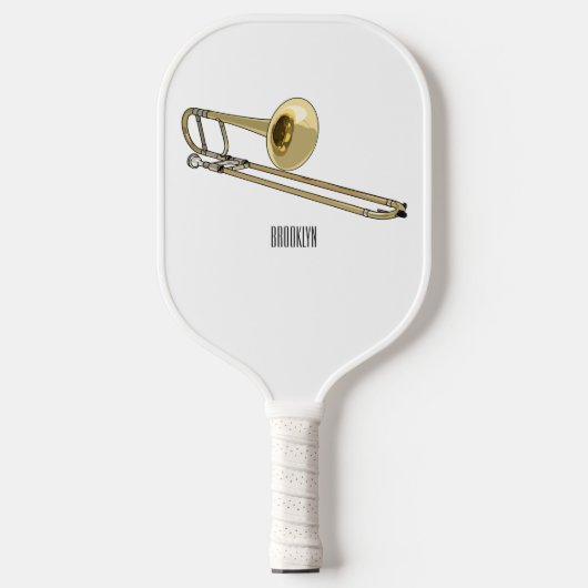 Trombone-Cartoon Pickleball Schläger (Vorderseite)