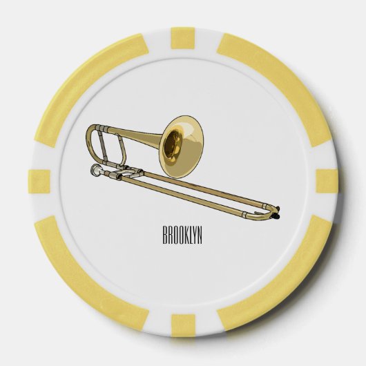 Trombone-Cartoon Pokerchips (Vorderseite)