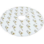 Trombone-Cartoon Polyester Weihnachtsbaumdecke (Schrägansicht)