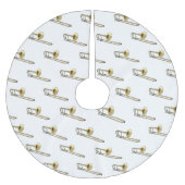 Trombone-Cartoon Polyester Weihnachtsbaumdecke (Vorderseite)