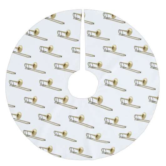 Trombone-Cartoon Polyester Weihnachtsbaumdecke (Vorderseite)