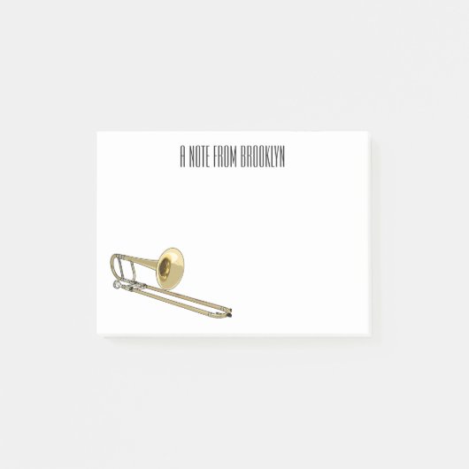 Trombone-Cartoon Post-it Klebezettel (Vorderseite)