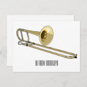 Trombone-Cartoon Postkarte (Vorne/Hinten)