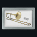 Trombone-Cartoon Rechteckige Gürtelschnalle<br><div class="desc">Trombone-Cartoon</div>
