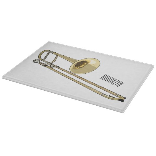 Trombone-Cartoon Schneidebrett (Ecke)