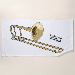 Trombone-Cartoon Strandtuch