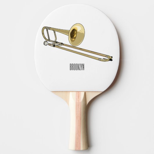 Trombone-Cartoon Tischtennis Schläger (Vorderseite)