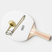 Trombone-Cartoon Tischtennis Schläger (Seitenansicht)