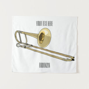 Trombone-Cartoon Wandteppich