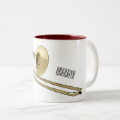 Trombone-Cartoon Zweifarbige Tasse (VorderseiteRechts)
