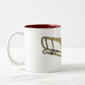 Trombone-Cartoon Zweifarbige Tasse (Links)