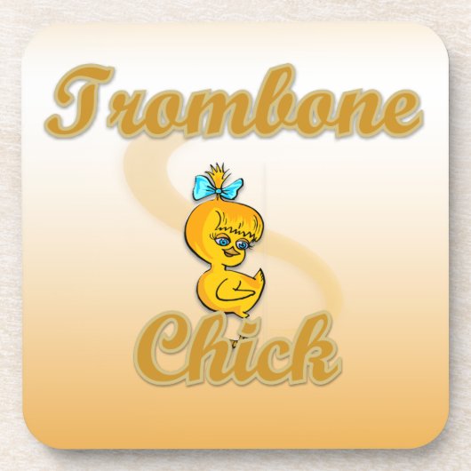 Trombone Chick Getränkeuntersetzer (Vorderseite)