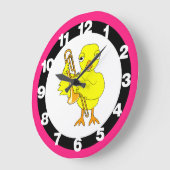 Trombone Chick Große Wanduhr (Winkel)